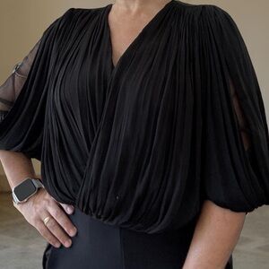 Banana Republic Black Pleated Blouse